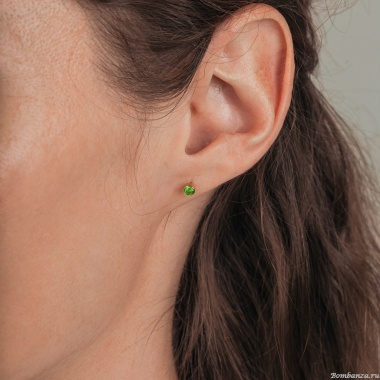 Пусеты Fiore Luna, Cubic zirconia Apple Green, SWE0128 AG G Пусеты Fiore Luna, Cubic zirconia Apple Green, SWE0128 AG G